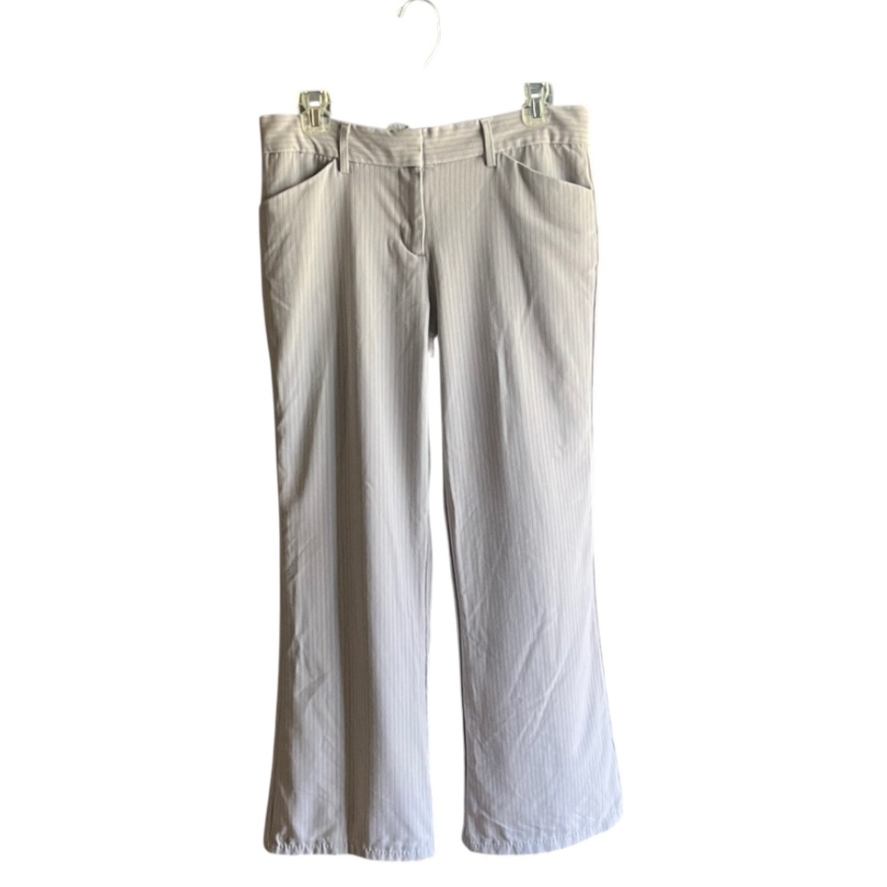 Steve & Barry's Light Gray Pinstriped Flared Pants Size 8